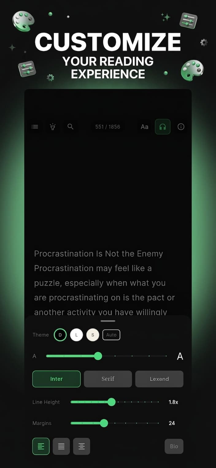 Customize your reading experience